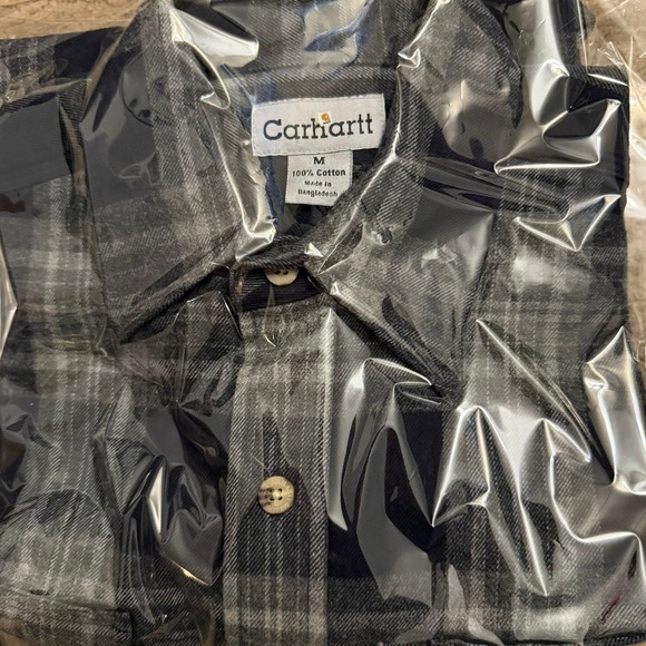 Carhartt Men's Heavyweight Flannel Shacket Blue Plaid Size Medium Gorpcore - Picture 8 of 8